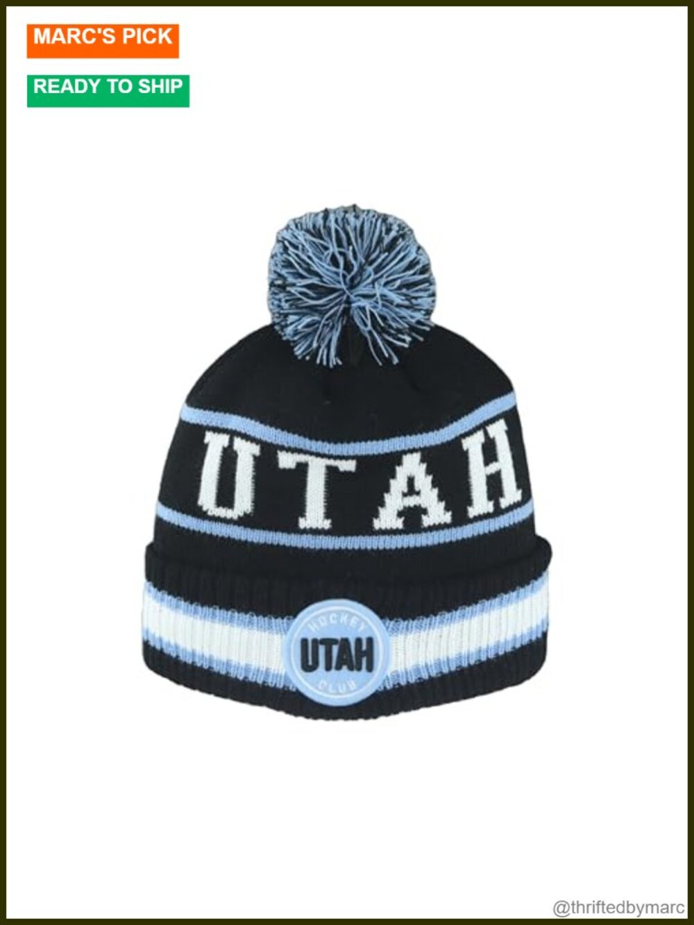 ZHATS NHL Utah Hockey Club Knit Beanie Pom Freestyle Hat